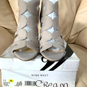 Nine West Cutout, Zipper back, Leather Heels.